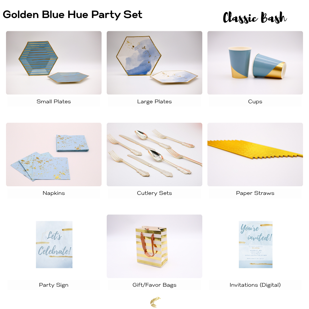 GOLDEN BLUE HUE PARTY SET
