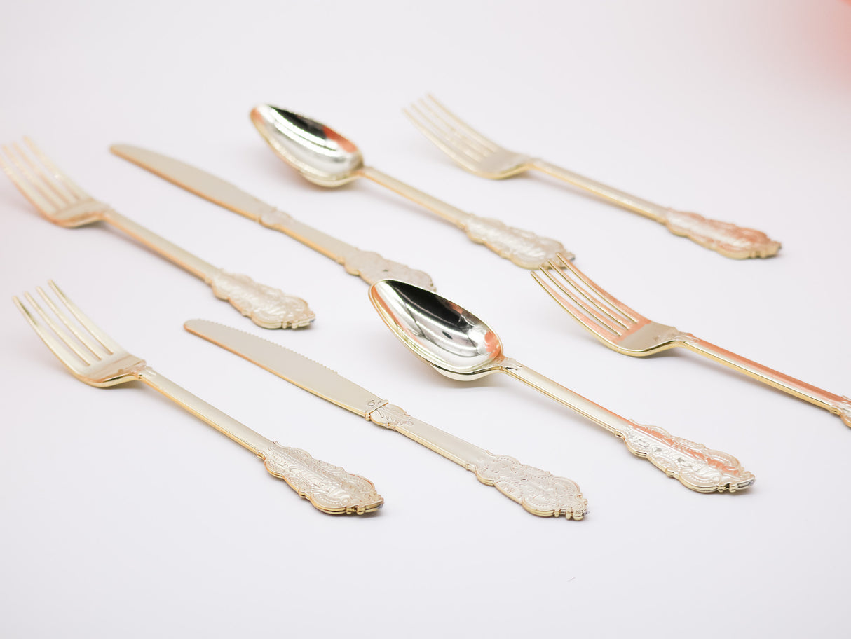 Classic Gold Disposable Cutlery Set