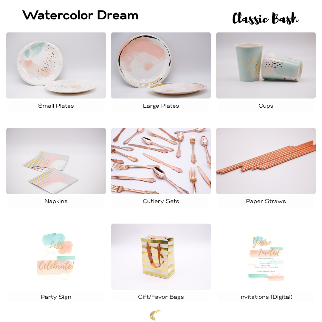 WATERCOLOR DREAM PARTY SET
