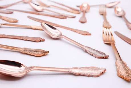 Classic Disposable Cutlery Set - Rose Gold - 24 pieces