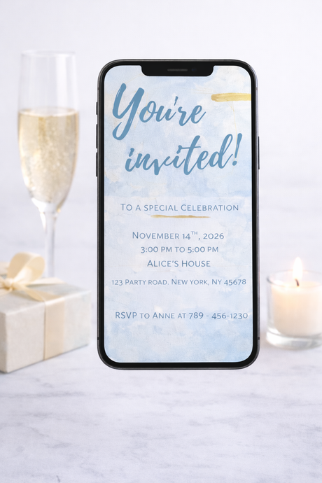 Invitations - Golden Blue Hue