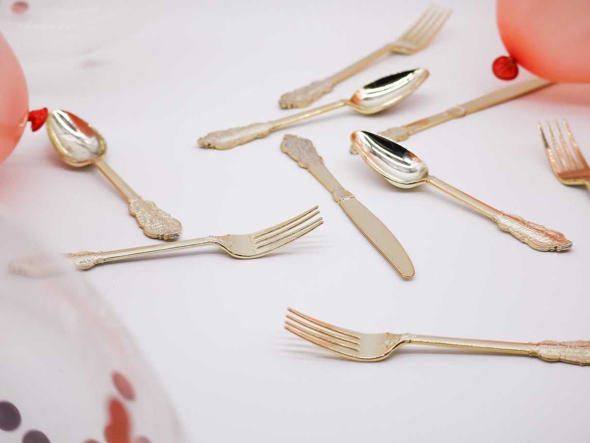 Classic Gold Disposable Cutlery Set