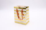 Small Metallic Stripped Gift Bags