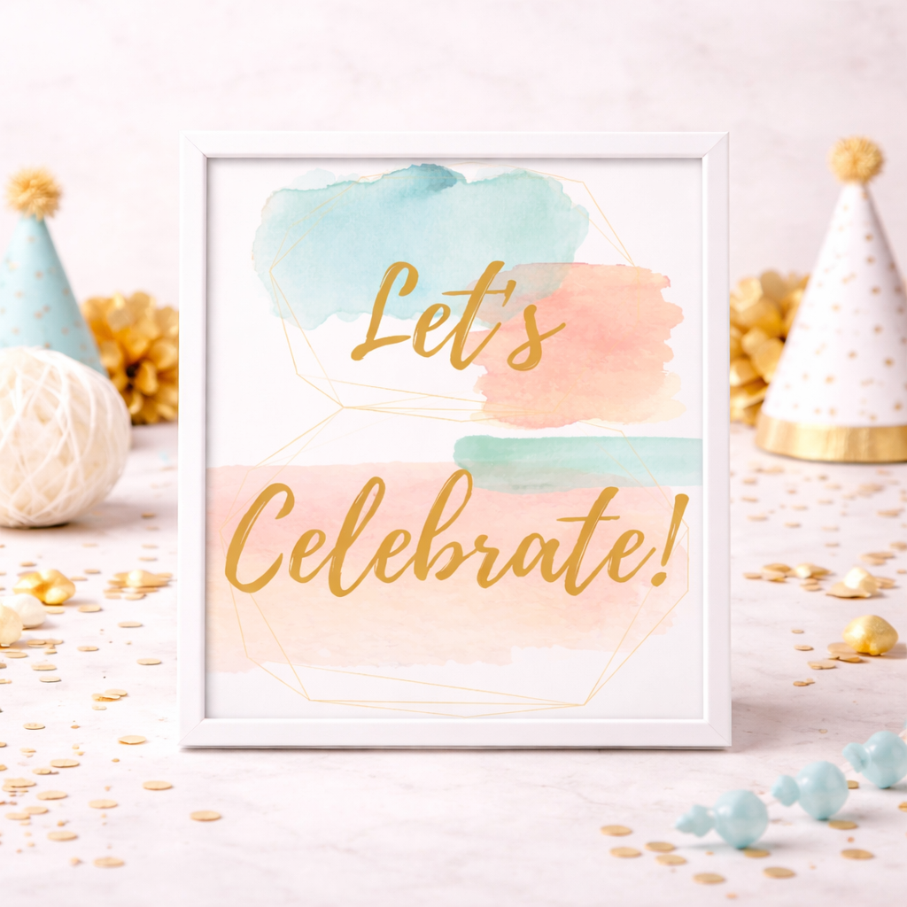Watercolor Dream Party Sign