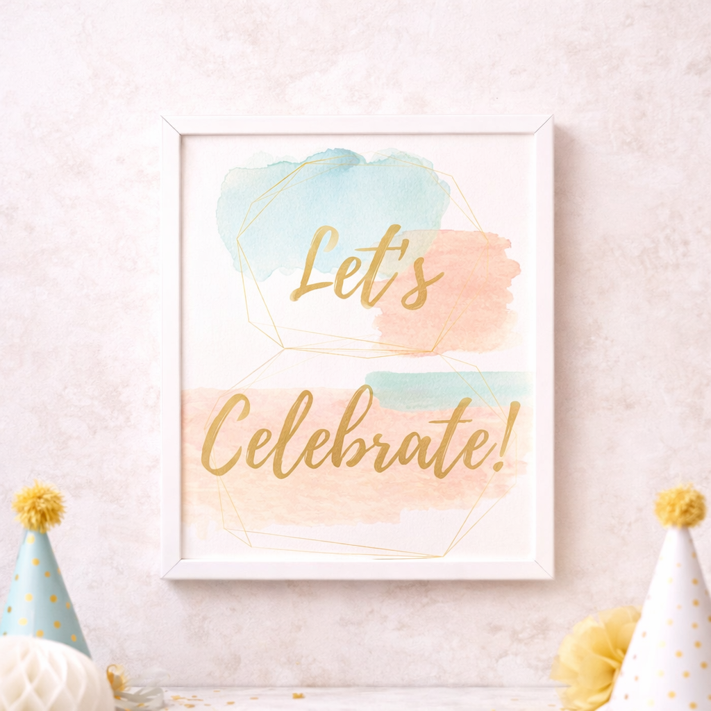 Watercolor Dream Party Sign