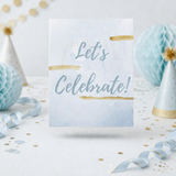 Golden Blue Hue Party Sign
