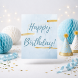 Golden Blue Hue Party Sign